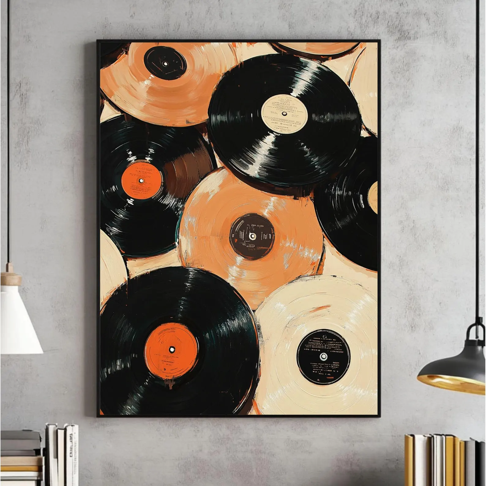 Vintage Fashion Wall Art - Vintage Record Eclectic Wall Art, Trendy