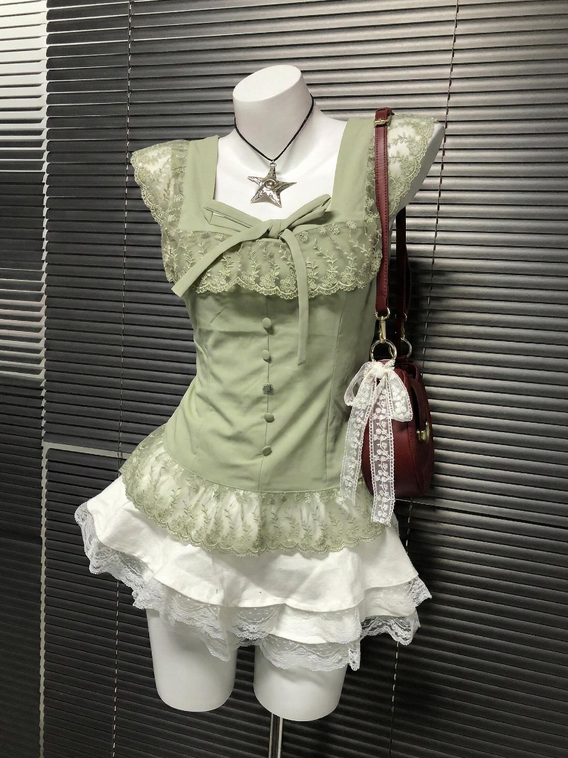 Vintage Fashion Retro Outfit - Retro Fashion Y2K Women Vintage Lace