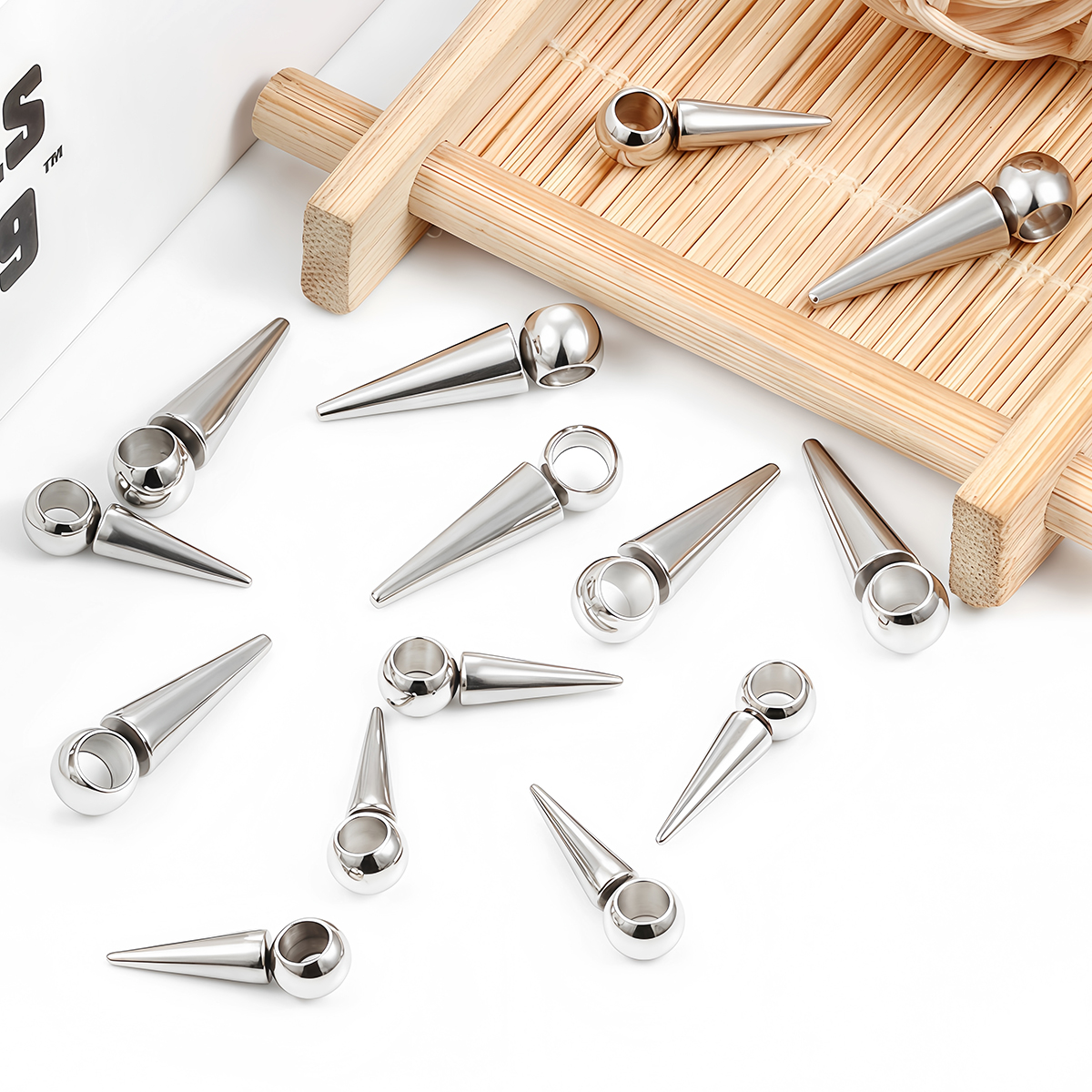 Vintage Fashion Jewelry Necklaces - 10pcs Retro Cone Charms Pendants Stainless