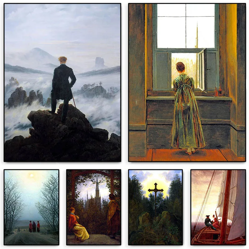 Vintage Fashion Wall Art - Caspar David Friedrich Artwork Posters Classical