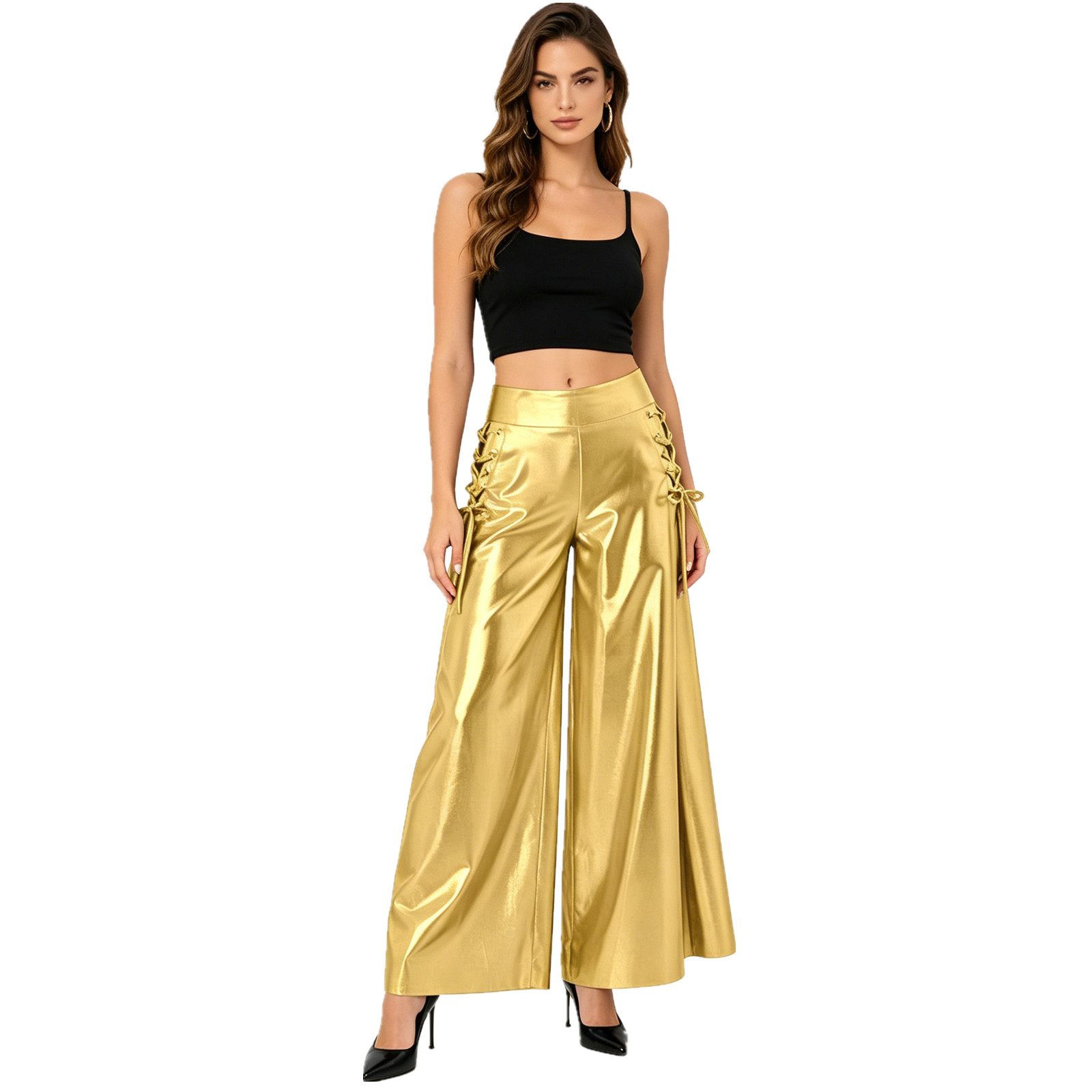 Wide Leg Trouser 70S - Women Halloween Carnival 70s Disco Dance
