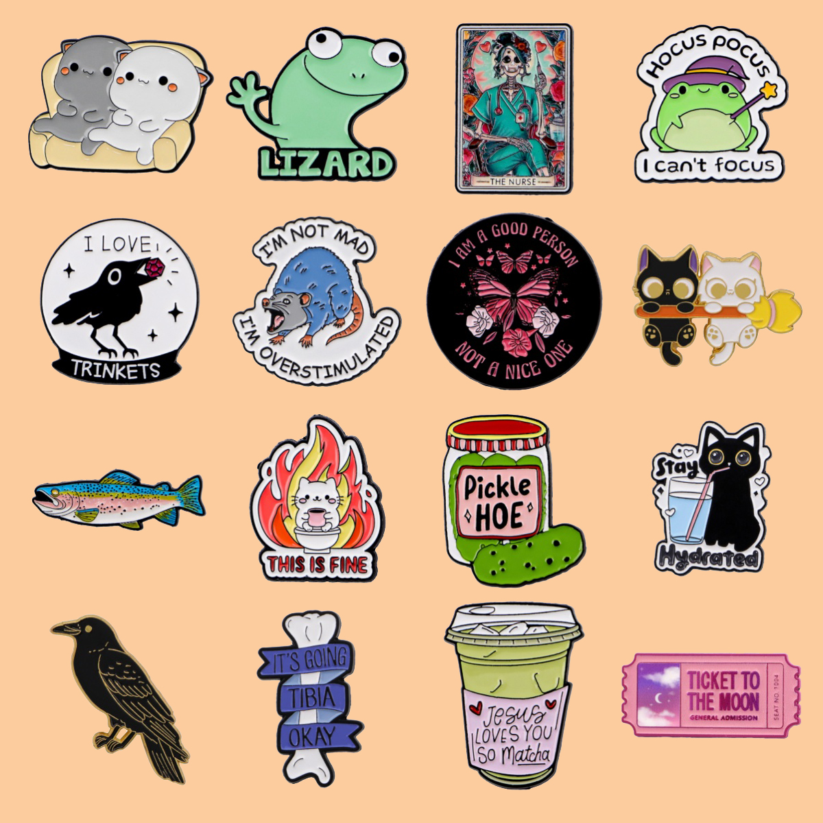 Vintage Fashion Quotes - Cute Cat Quote Enamel Pin Animals