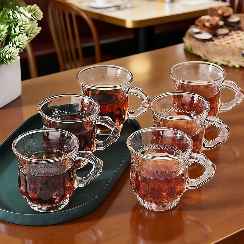 Vintage Fashion Eu - 135ml/140ml Creative Carved Glass Cup Transparent