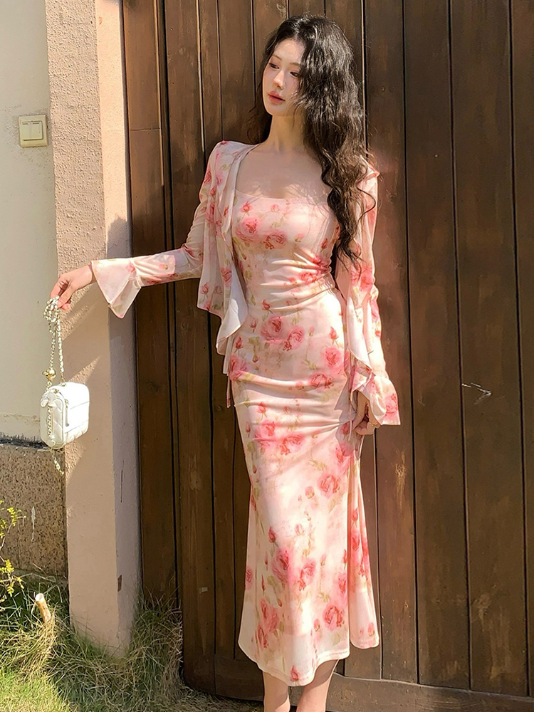 Vintage Fashion Fabrics - Women Vacation Clothes Sweet Floral Print