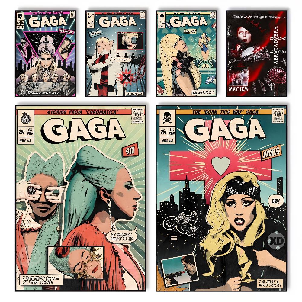 Vintage Fashion Wallpaper - Famous Singer Lady Gaga Vintage Poster