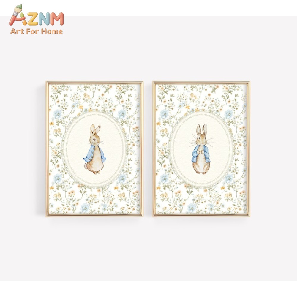 Vintage Fashion Wall Art - AZNM Vintage Peter Rabbit Canvas Print