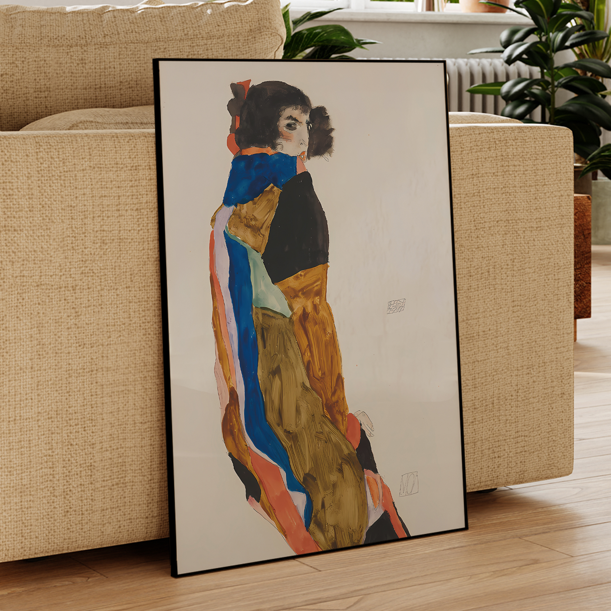 Modern Abstract Egon Schiele M - Vintage Fashion Wall Art avaliação e preço