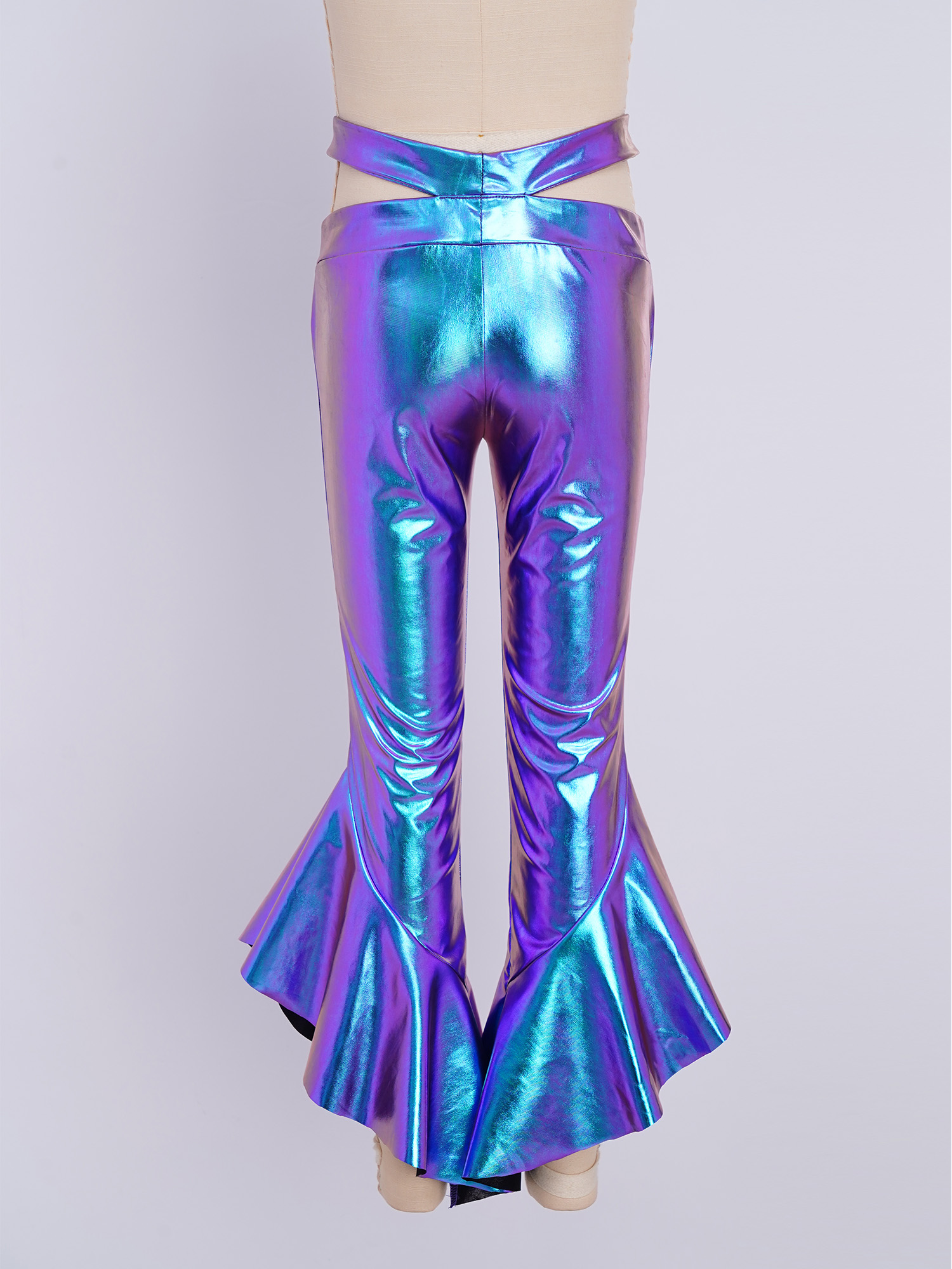 Kids Girls Shiny Metallic Flar - Wide Leg Trouser 70S avaliação e preço