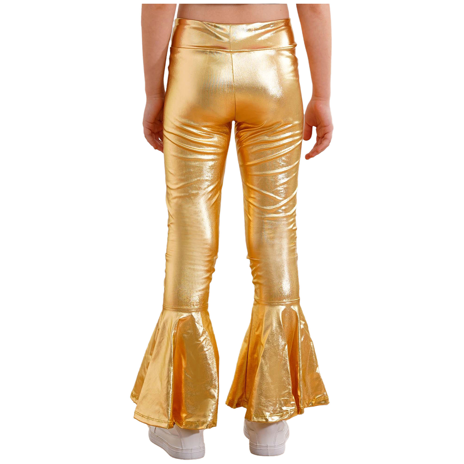 Kids Girls Shiny Flared Trouse - Wide Leg Trouser 70S avaliação e preço