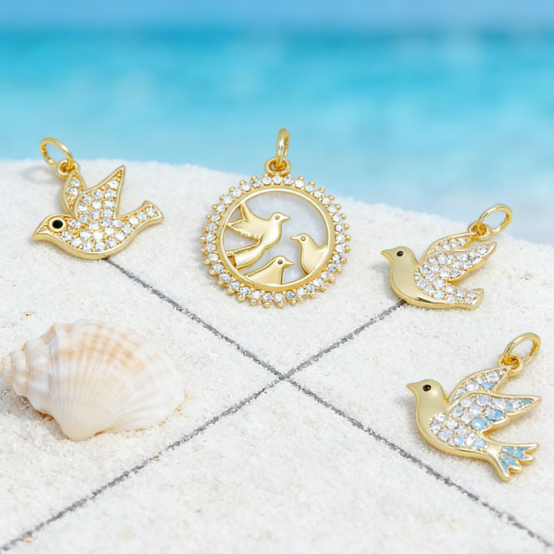 5Pcs Pendants Brass Cubic Zirc - Vintage Fashion Jewelry Necklaces avaliação e preço