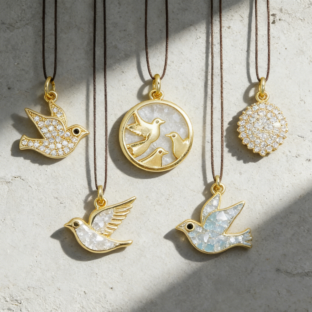 5Pcs Pendants Brass Cubic Zirc - Vintage Fashion Jewelry Necklaces avaliação e preço