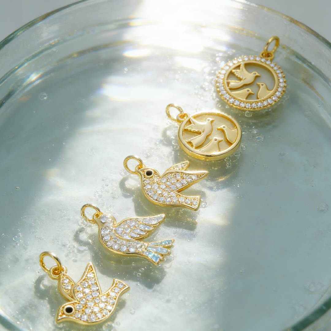 5Pcs Pendants Brass Cubic Zirc - Vintage Fashion Jewelry Necklaces avaliação e preço