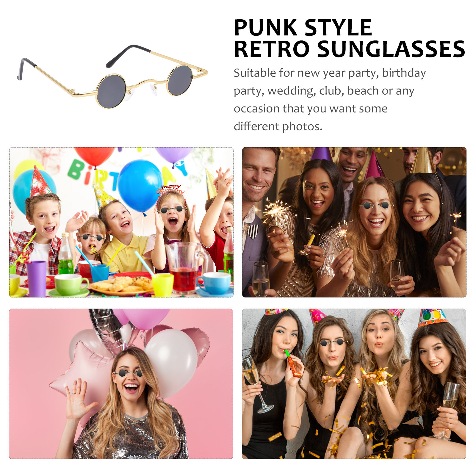 Punk Vintage Sunglasses Round  - Vintage Fashion Club Photos avaliação e preço