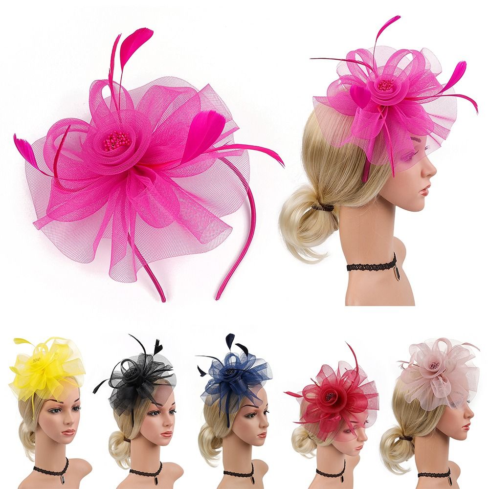 Feathers Ribbon Fascinator Hat - Vintage Fashion Hats avaliação e preço