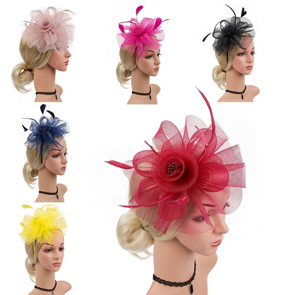 Feathers Ribbon Fascinator Hat - Vintage Fashion Hats avaliação e preço