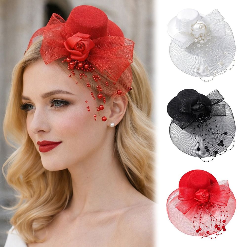Fashion Elegant Mesh Top Hat B - Vintage Fashion Hats avaliação e preço