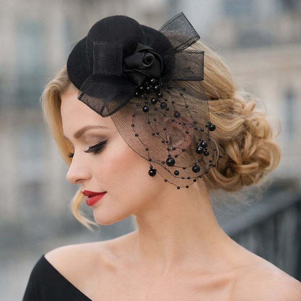Fashion Elegant Mesh Top Hat B - Vintage Fashion Hats avaliação e preço