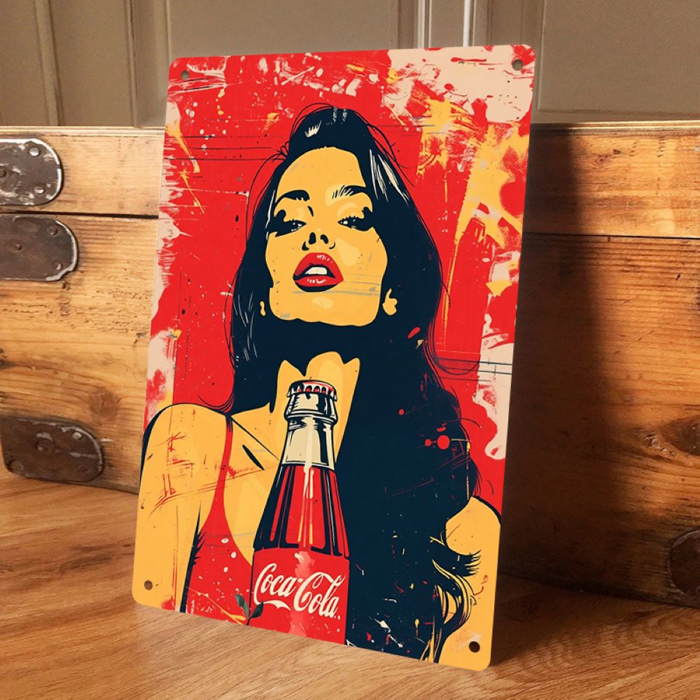 1PC 2D flat vintage Coca Cola  - Vintage Fashion Wall Art avaliação e preço
