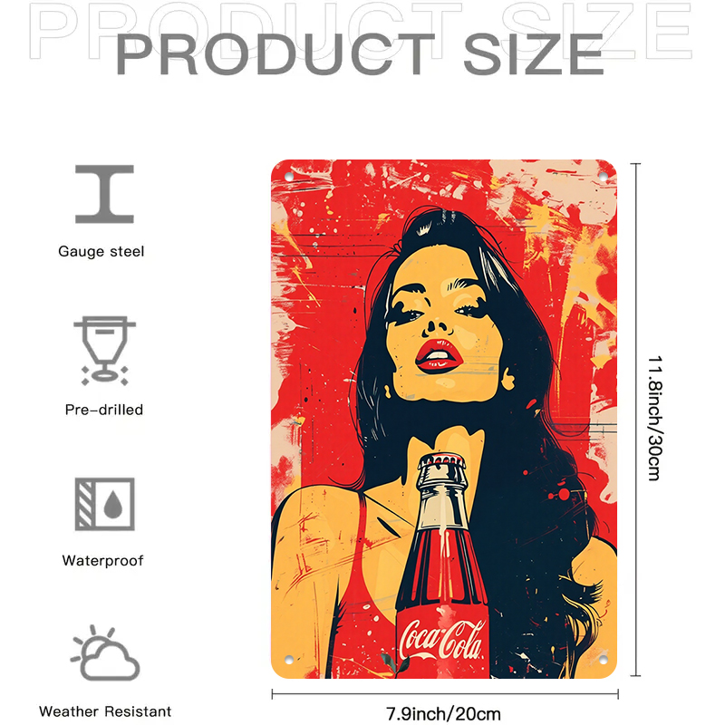 1PC 2D flat vintage Coca Cola  - Vintage Fashion Wall Art avaliação e preço