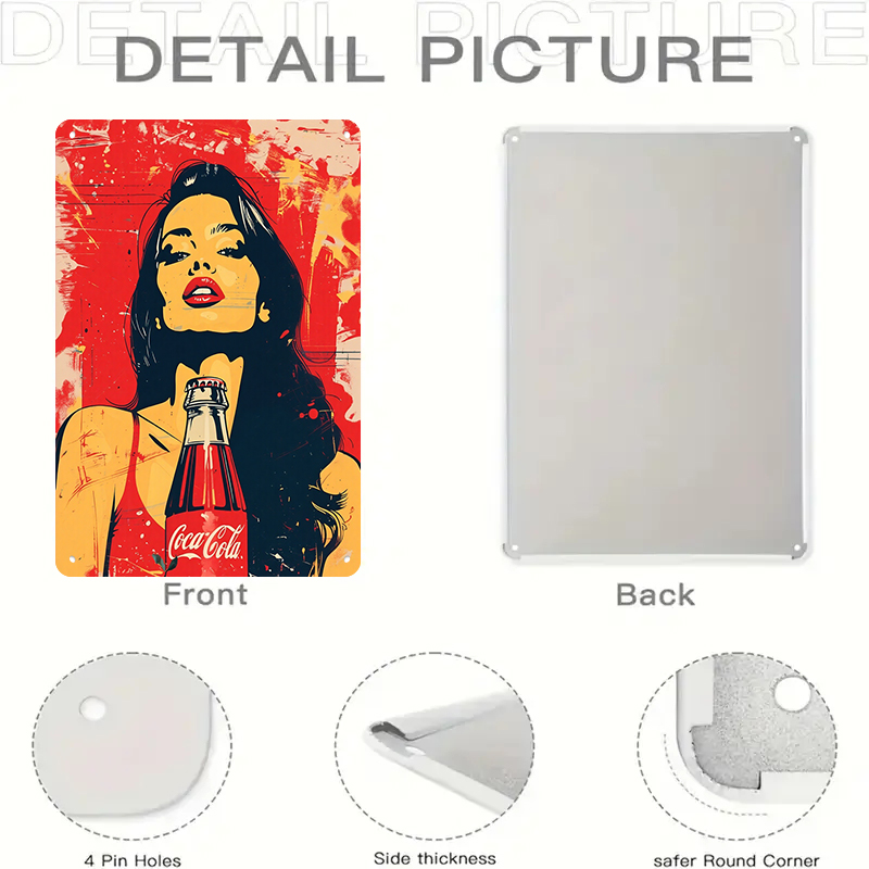 1PC 2D flat vintage Coca Cola  - Vintage Fashion Wall Art avaliação e preço