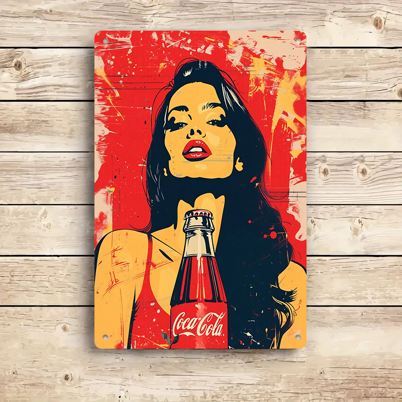 1PC 2D flat vintage Coca Cola  - Vintage Fashion Wall Art avaliação e preço