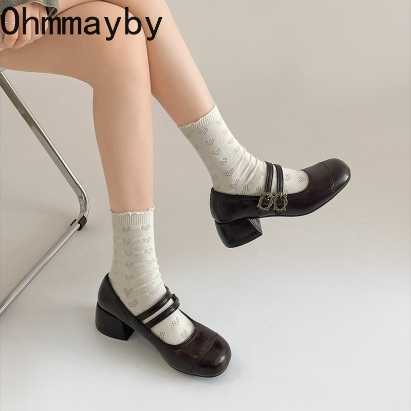 Vintage Thick Heel Women Mary  - Vintage Fashion Fabrics avaliação e preço
