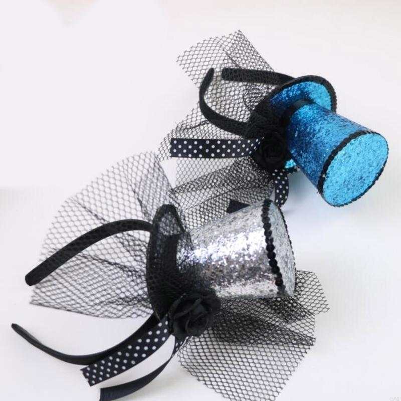 49MF Veil Top Hat Fascinators  - Vintage Fashion Hats avaliação e preço