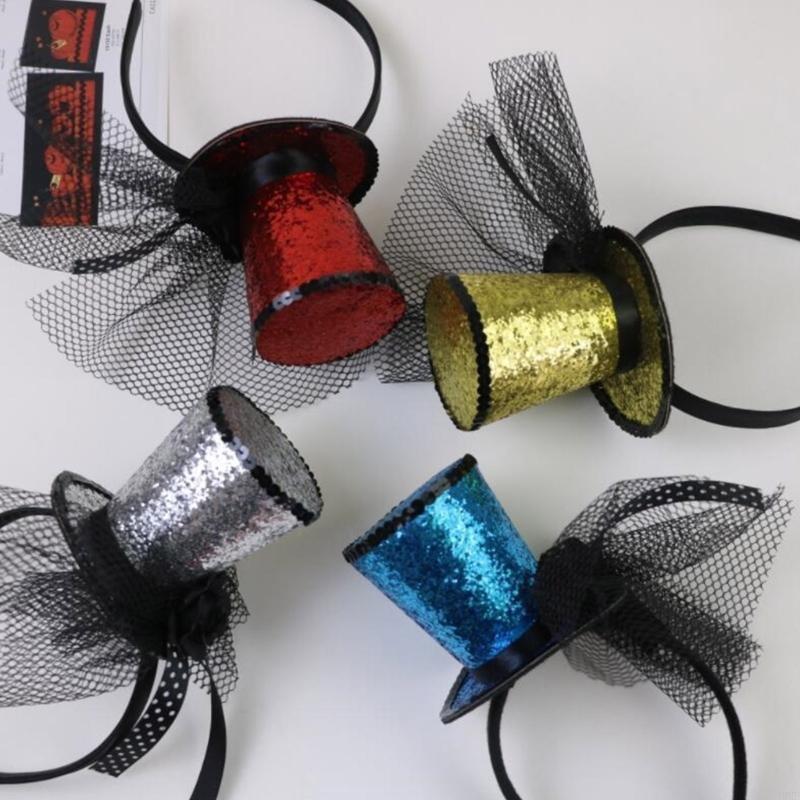 49MF Veil Top Hat Fascinators  - Vintage Fashion Hats avaliação e preço