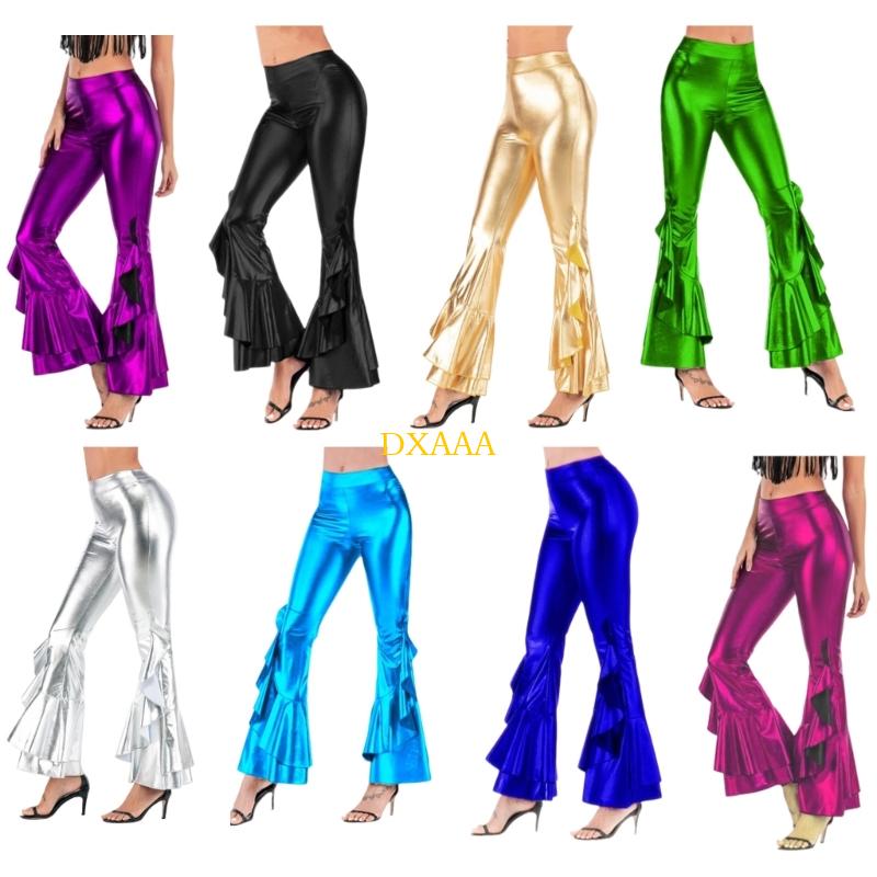 DXAA Women Glossy Metallic Fla - Wide Leg Trouser 70S avaliação e preço