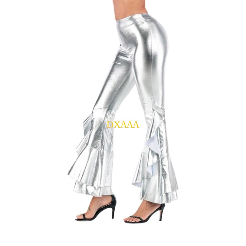 DXAA Women Glossy Metallic Fla - Wide Leg Trouser 70S avaliação e preço