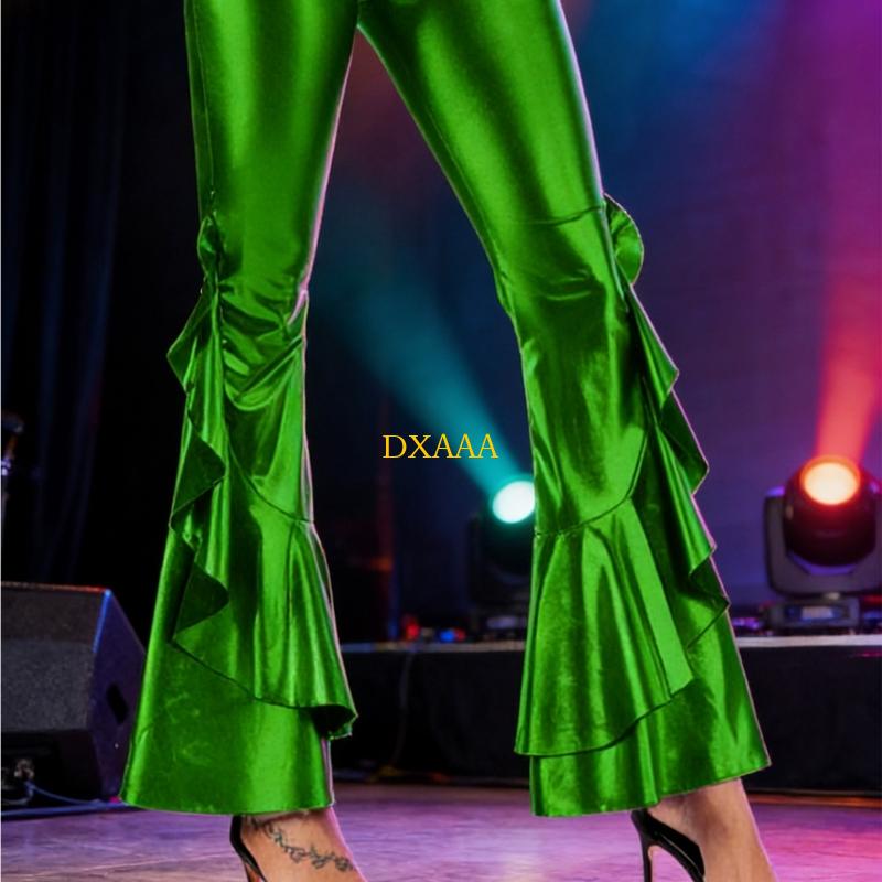 DXAA Women Glossy Metallic Fla - Wide Leg Trouser 70S avaliação e preço