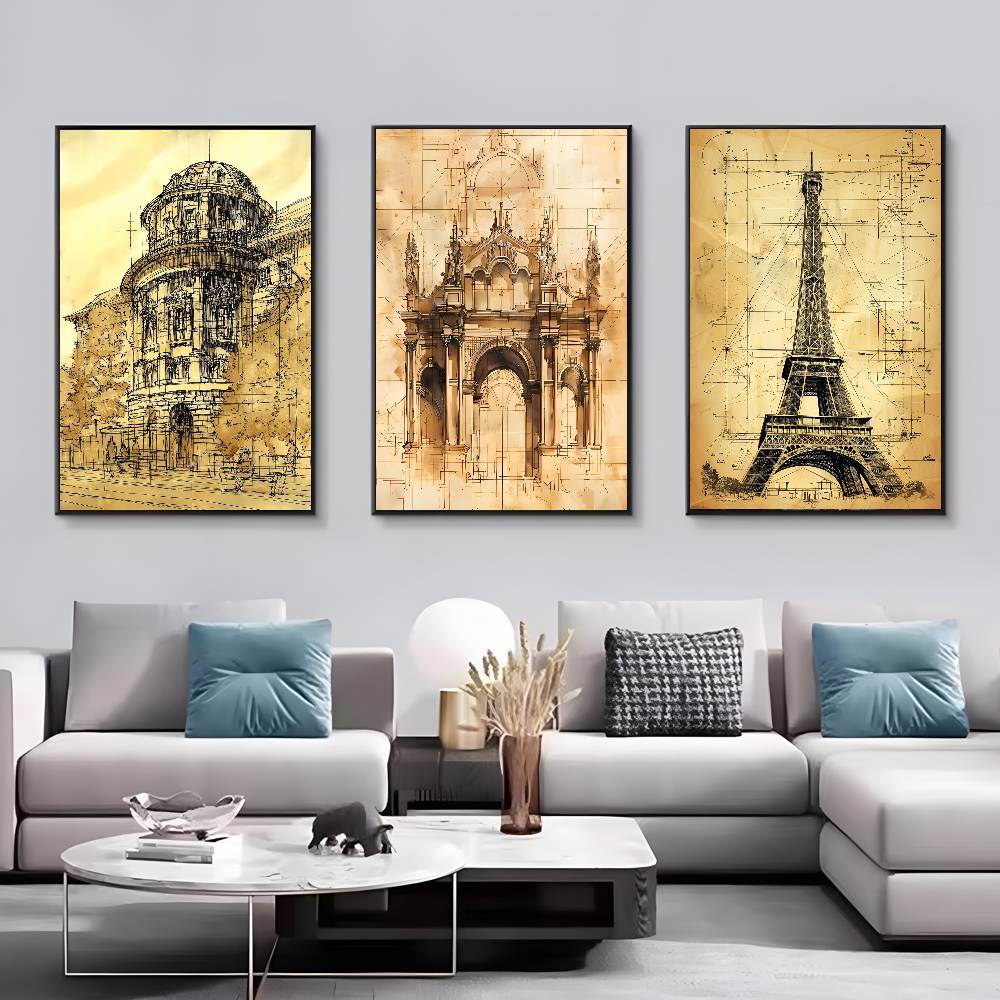Vintage Architecture Drawings  - Vintage Fashion Wallpaper avaliação e preço