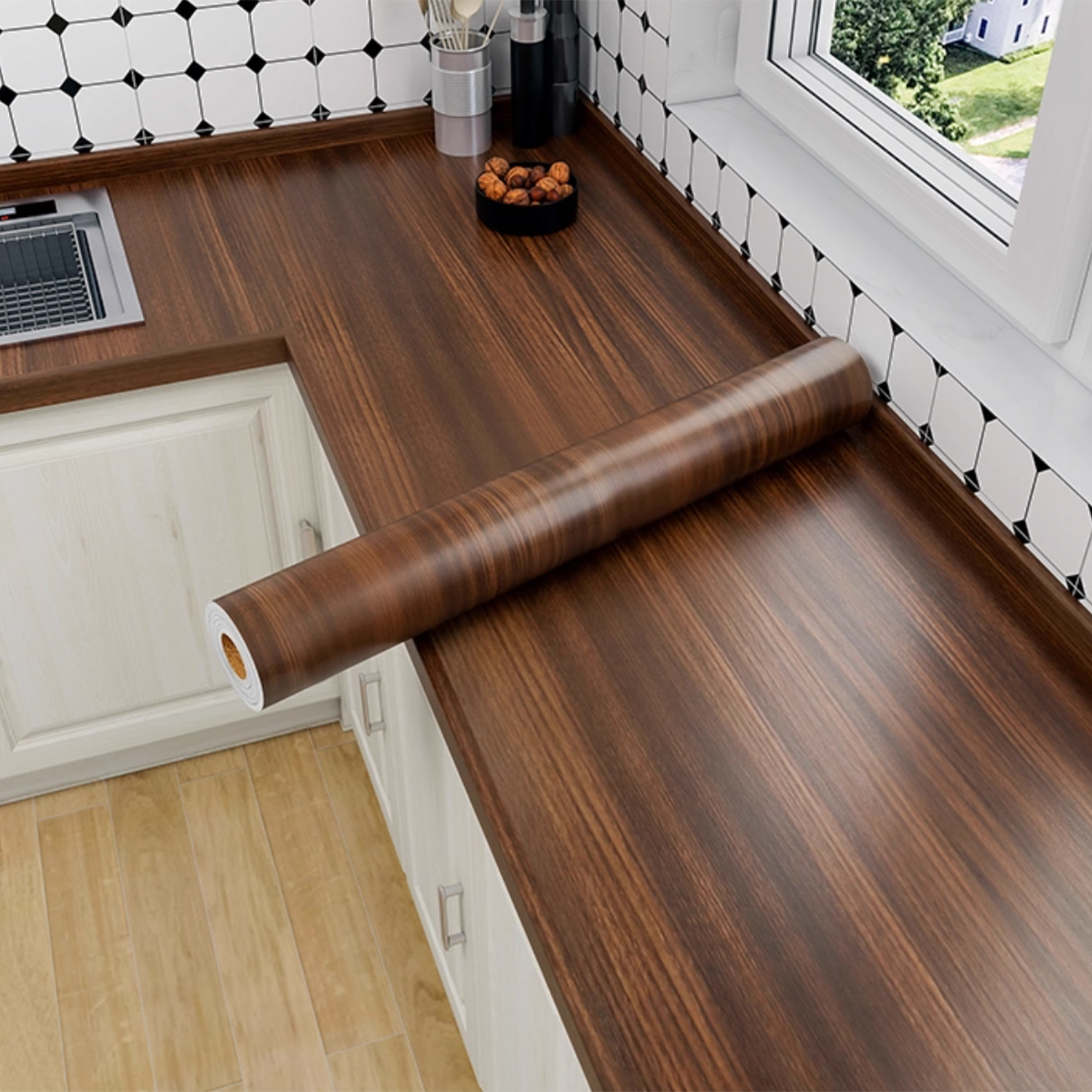 55/40cm Wood Grain Vinyl Wallp - Vintage Fashion Wallpaper avaliação e preço