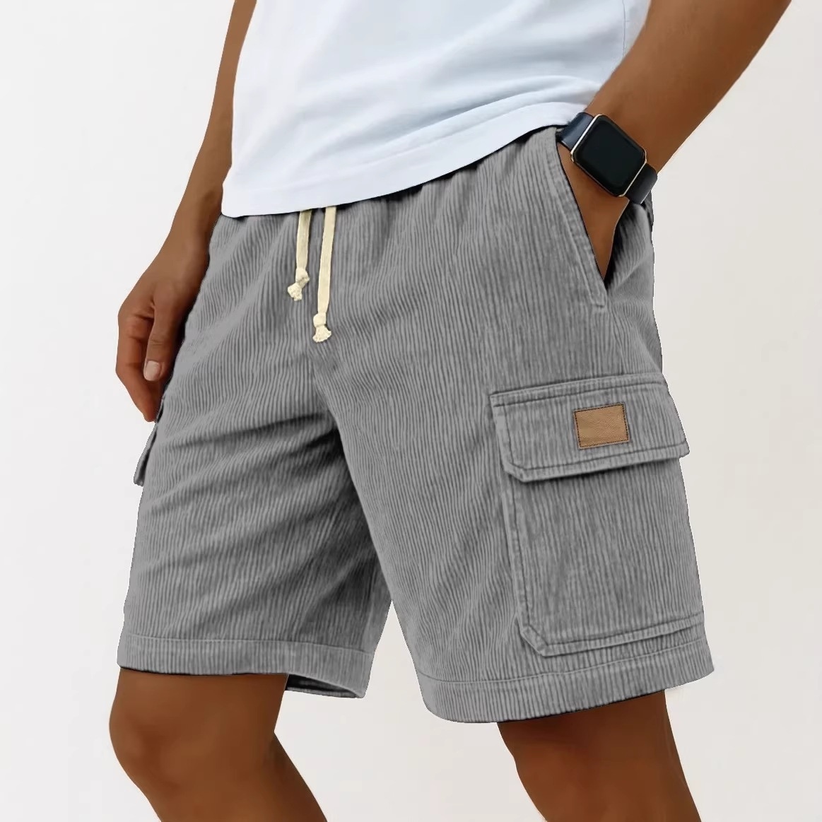 Men's Corduroy Shorts 2026 Men - Vintage Fashion Eu avaliação e preço