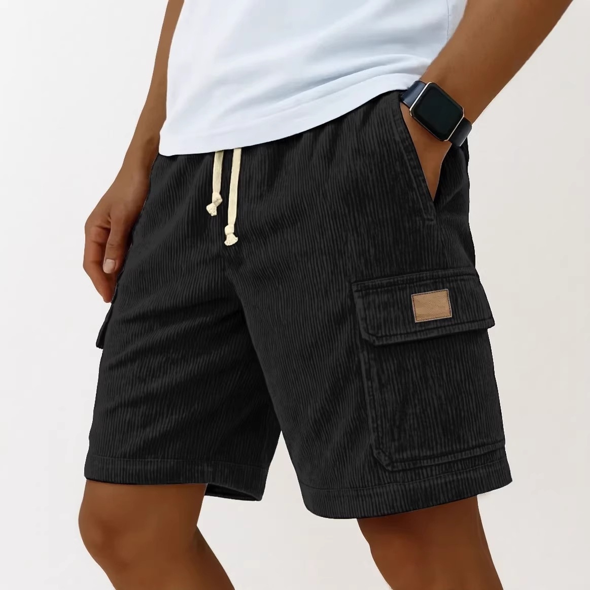Men's Corduroy Shorts 2026 Men - Vintage Fashion Eu avaliação e preço