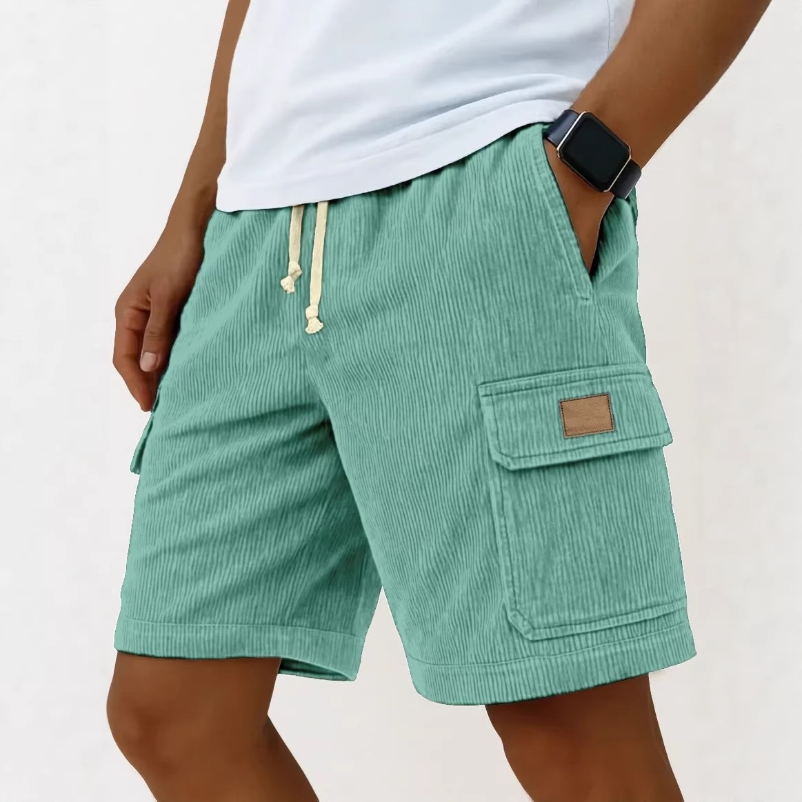Men's Corduroy Shorts 2026 Men - Vintage Fashion Eu avaliação e preço