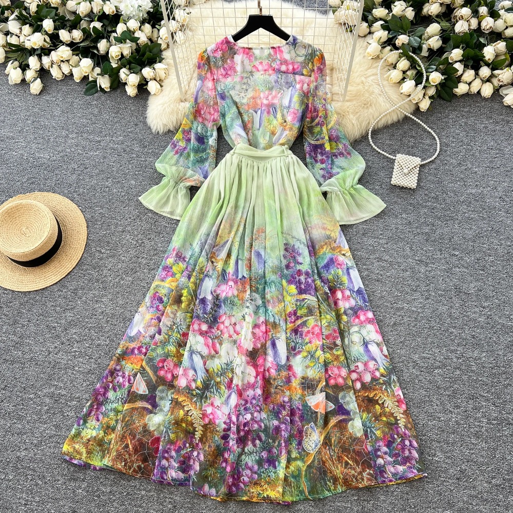 Women Sexy vintage print chiff - Vintage Fashion Dress avaliação e preço