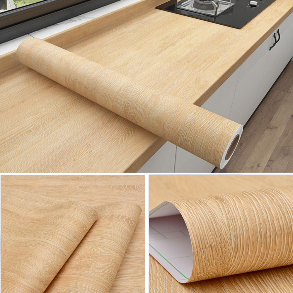 1pc Pvc Oil-proof Marble Wood  - Vintage Fashion Wallpaper avaliação e preço