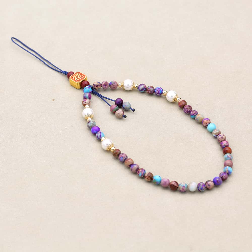 6MM Beads Phone Chain Wrist La - Vintage Fashion Jewelry Necklaces avaliação e preço