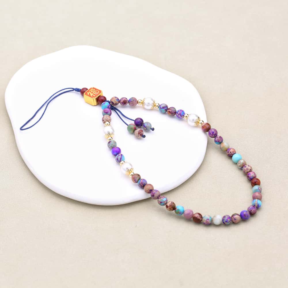 6MM Beads Phone Chain Wrist La - Vintage Fashion Jewelry Necklaces avaliação e preço