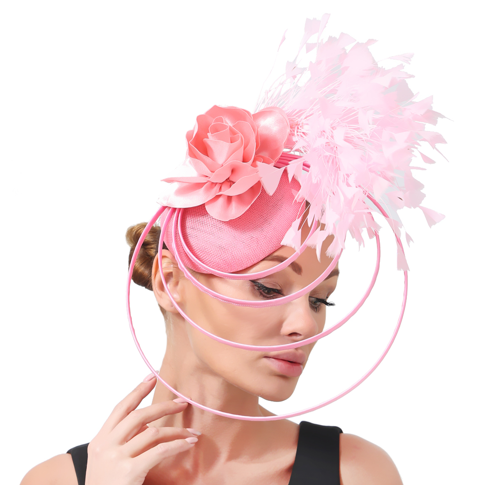 Beauty Pink Ladies Event Fasin - Vintage Fashion Hats avaliação e preço