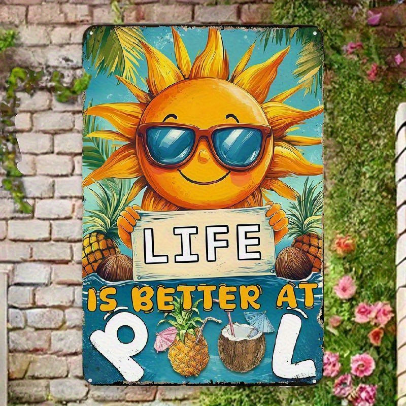 Vibrant Life is Better at Pool - Vintage Fashion Wall Art avaliação e preço