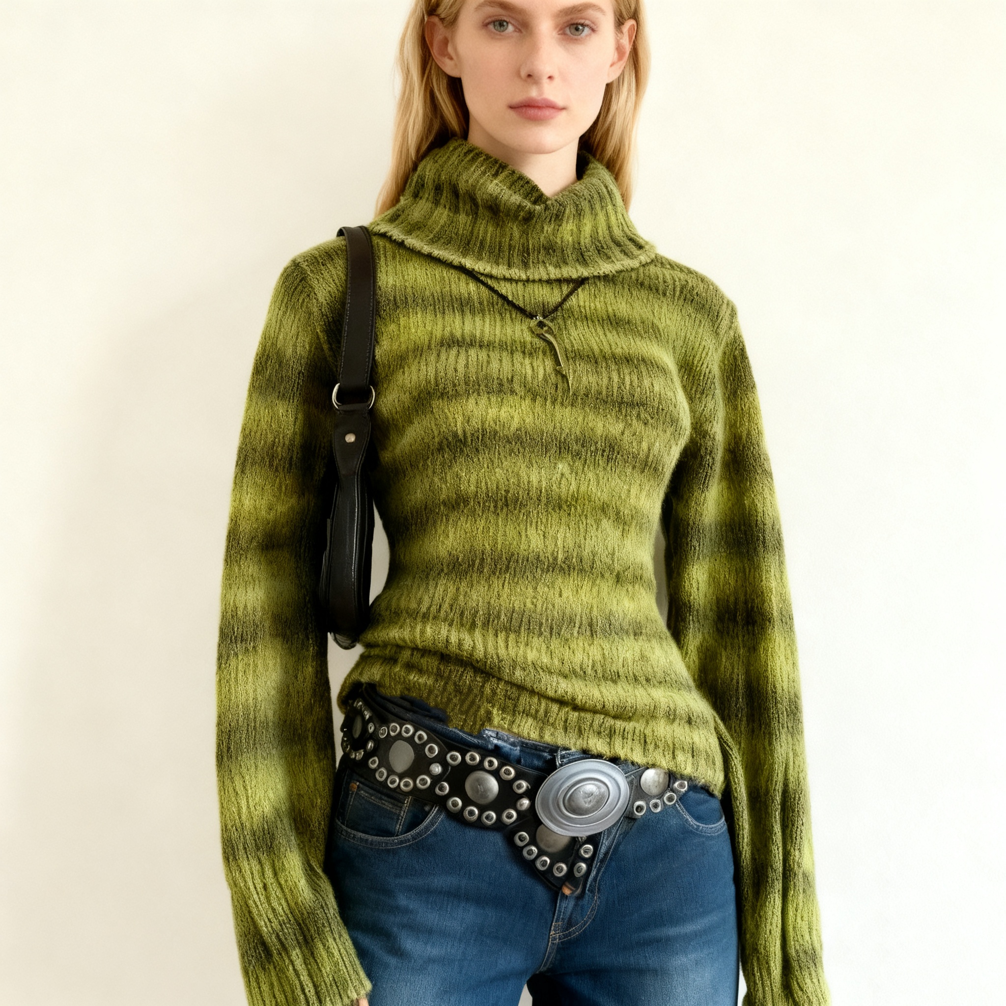 Retro Y2K Green Striped High N - Vintage Fashion Retro Outfit avaliação e preço