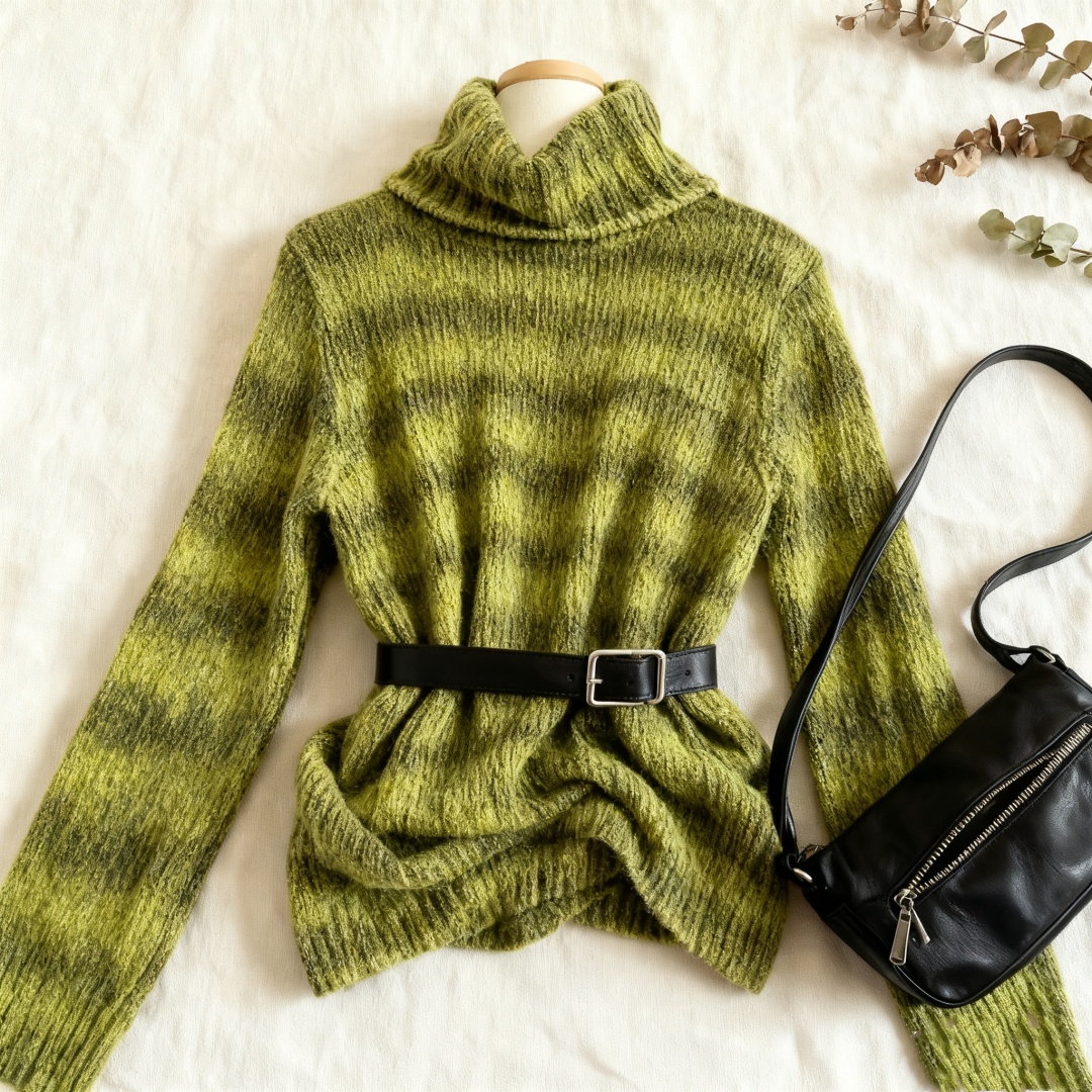 Retro Y2K Green Striped High N - Vintage Fashion Retro Outfit avaliação e preço