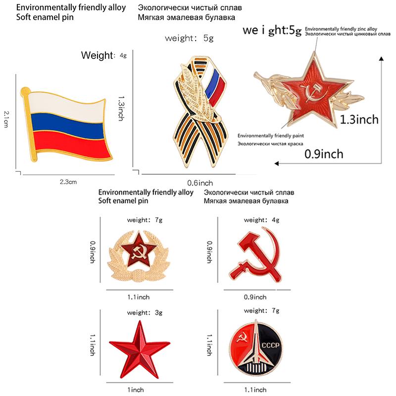 Russian Flag Brooch Ribbon Sig - Vintage Fashion Icons avaliação e preço