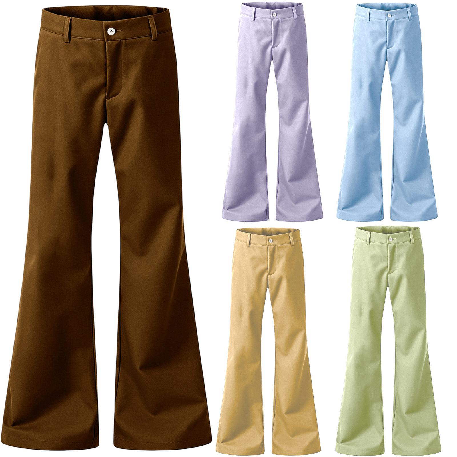 Men's Flare Pants 70s Retro Hi - Wide Leg Trouser 70S avaliação e preço
