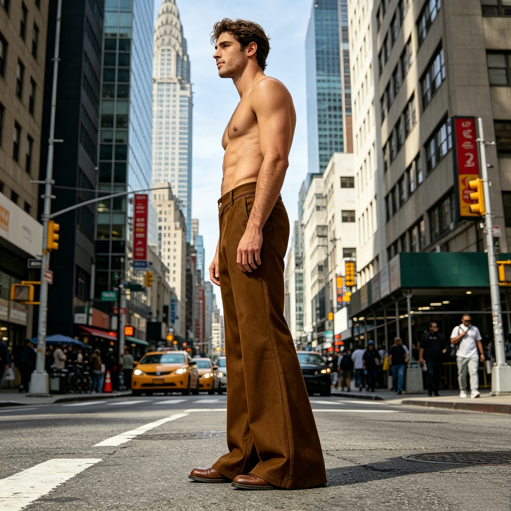 Men's Flare Pants 70s Retro Hi - Wide Leg Trouser 70S avaliação e preço
