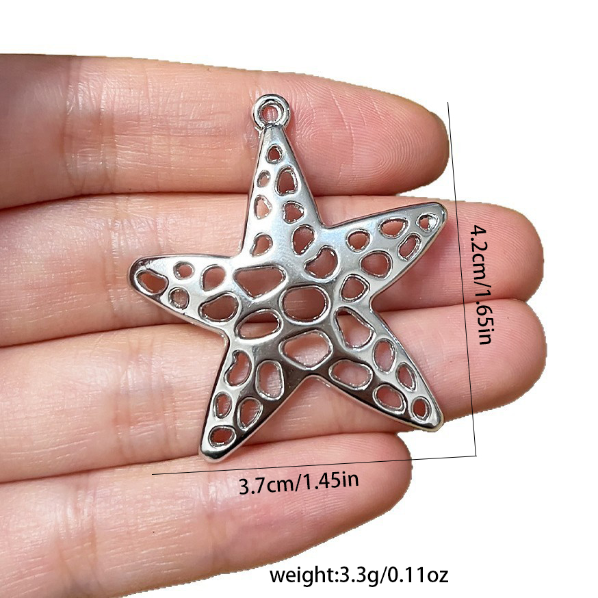 4Pcs Silvery Starfish Sea Star - Vintage Fashion Jewelry Necklaces avaliação e preço