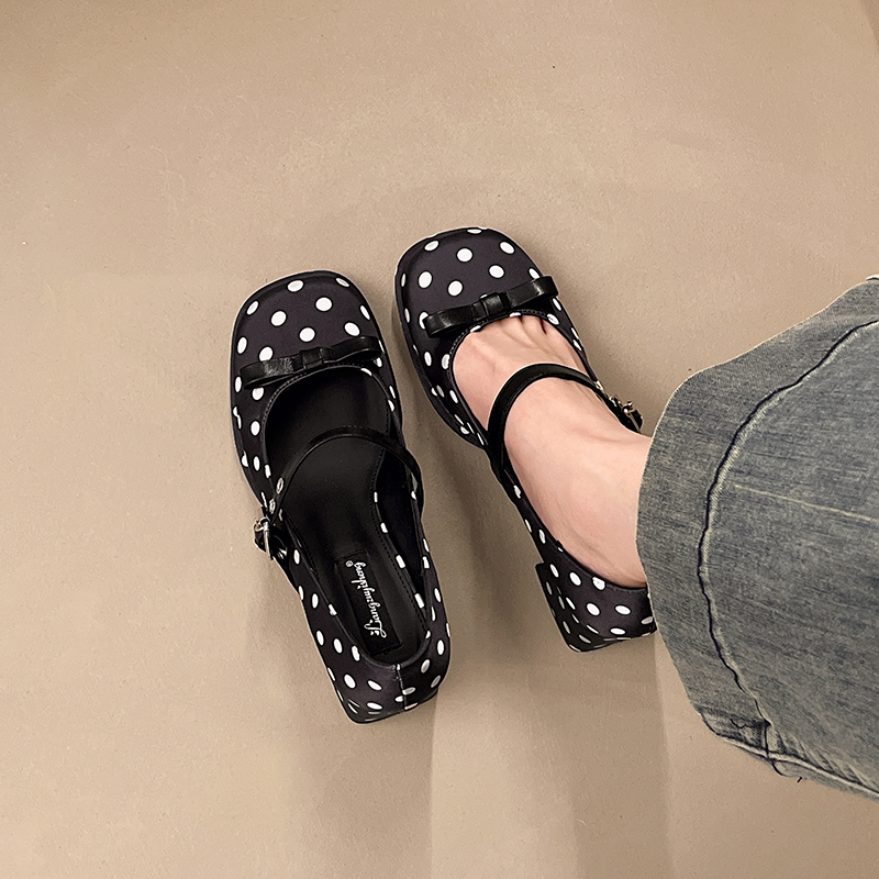Vintage Thick Heel Polka Dot W - Vintage Fashion Fabrics avaliação e preço