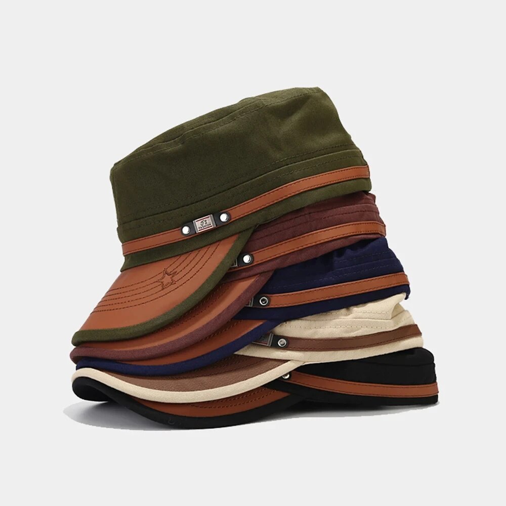 Casual Cadet Hat Man Flat Top  - Vintage Fashion Hats avaliação e preço